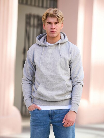 Solid Lenz Hood Sweatshirt Grå S