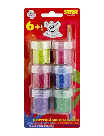 Sense Glitterfärg 6-P, Blister - Multi/patterned - ONE SIZE