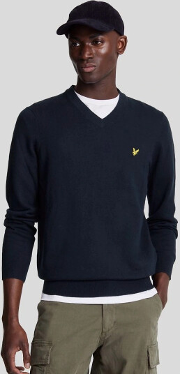 Lyle & Scott Cotton Merino V Neck Jumper - Navy - S Lyle & Scott Cotton Merino V Neck Jumper - Navy - S