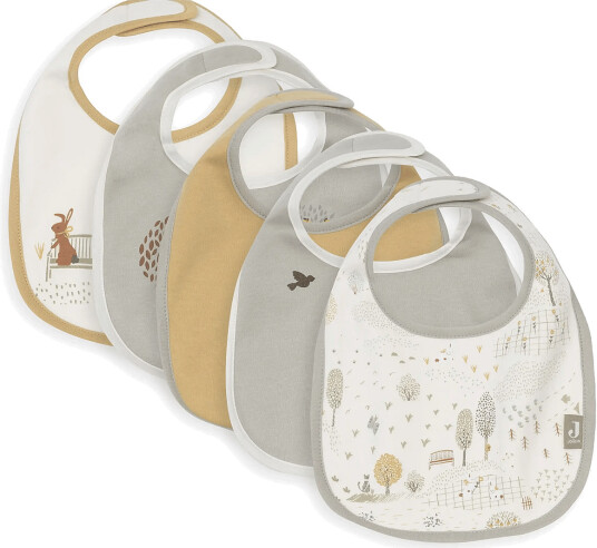 Jollein Bib Jersey Waterproof 5 Pack Cream 30X21