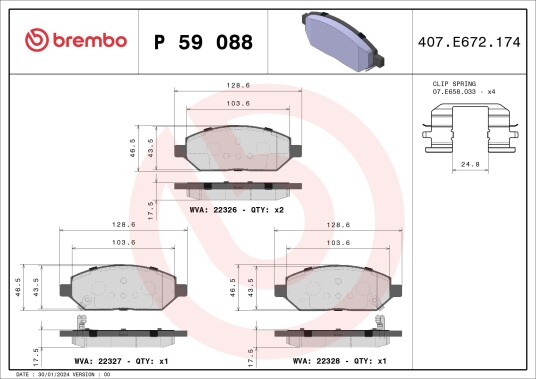 Bremseklosser BREMBO P 59 088