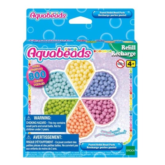 Aquabeads Pastel Solid Bead refill-sett med 800 vannperler i 6 forskjellige pastell-farger Aquabeads Pastel Solid Bead refill-sett med 800 vannperler i 6 forskjellige pastell-farger