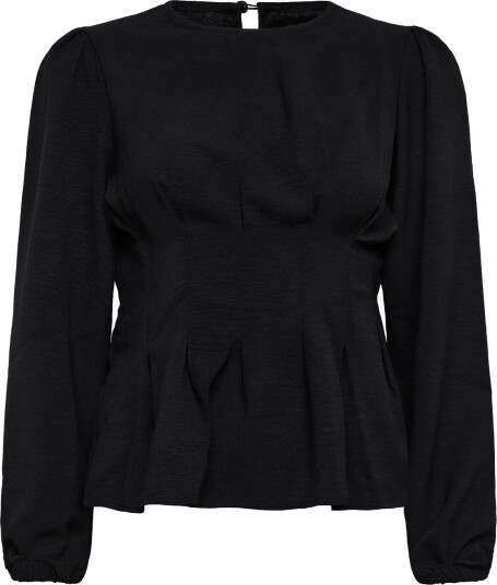 Bubbleroom Crepe Pleated Blouse BLACK XS(32 34) Bubbleroom Crepe Pleated Blouse BLACK XS(32 34)