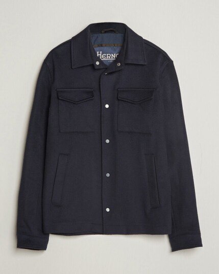 Herno Cashmere Overshirt Navy