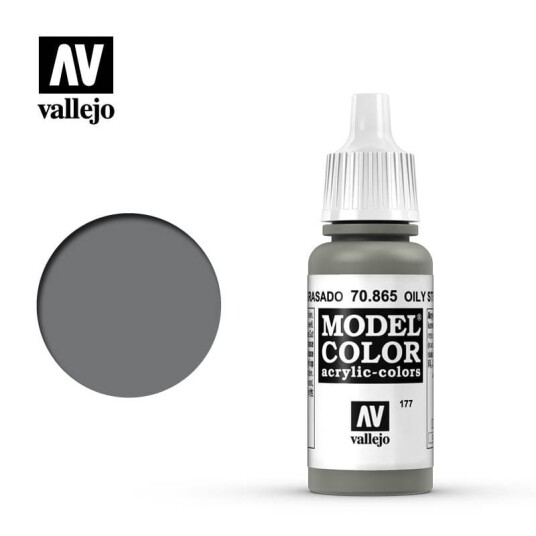 Vallejo 70.865 Oily Steel 18 ml Modellfarge Grå/Sølv