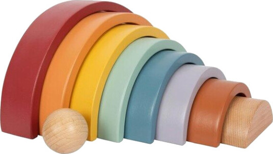 Small Foot Wooden Rainbow Building Arches with Ball.