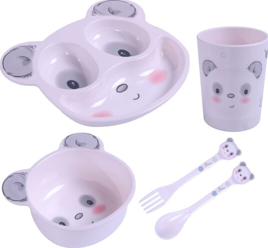 Bocioland Melamin Barneservise - 5 Deler, 1+ År - Panda BL563 Bocioland Melamin Barneservise - 5 Deler, 1+ År - Panda BL563