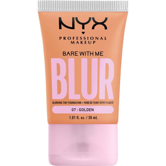 NYX Bare With Me Blur Tint Foundation 30 ml - 07 Golden, Fuktighetsgivende Foundation med Matt Finish
