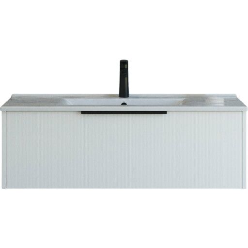 Dansani Mido+ Classic møbelpakke 101x44 cm stripete matt hvit Dansani Mido+ Classic møbelpakke 101x44 cm stripete matt hvit