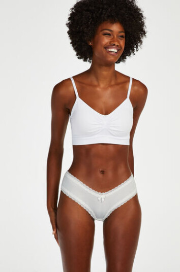 Hunkemöller V-form brasiliansk truse London Hvit 2XS