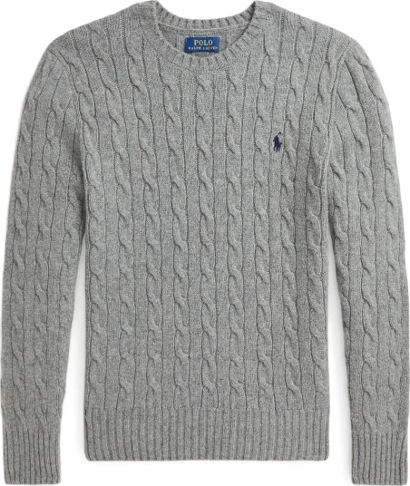 Ralph Lauren Kids Cable Knit Wool Cashmere Sweater Grey M