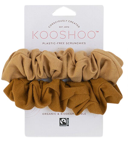 Kooshoo Hår Scrunchie Gylden/sand Plastfri 2 Stk r Kooshoo Hår Scrunchie Gylden/sand Plastfri 2 Stk r