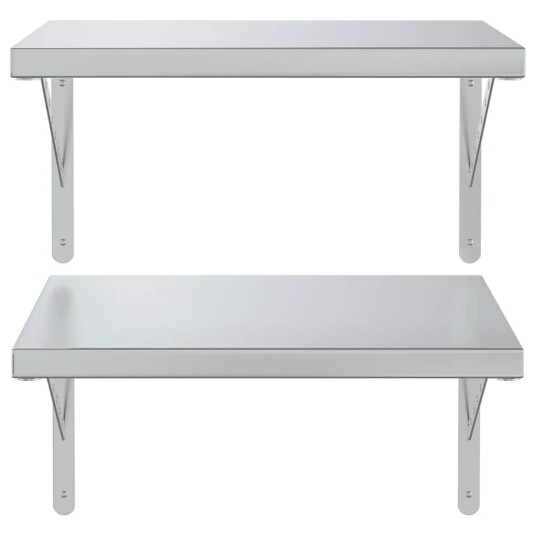 Vegghyller 2 stk 50x40 cm sølv rustfritt stål