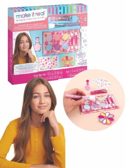 Make It Real Blooming Beauty Cosmetic Set sminkesett med øyenskygger og lipgloss