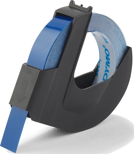 Dymo preget b??nd ??? 3D plastetikett 9???mm ?? 3???m ??? Grå?nn