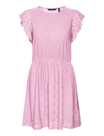 Vero Moda Girl Vmtassa Sl Frill  Short Dress Jrs Girl - Pink - 152