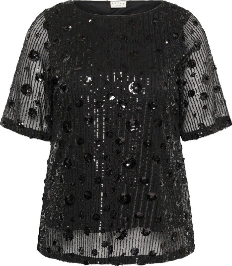 KAFFE Curve Kortermet topp KCgracie Blouse Svart