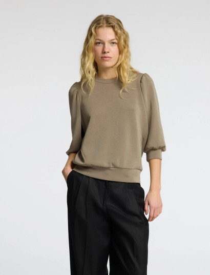 Selected Slftenny 3/4 Sweat Top Noos Khaki green S Selected Slftenny 3/4 Sweat Top Noos Khaki green S