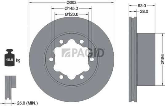 PAGID 59434NC Bremseskive PAGID 59434NC Bremseskive
