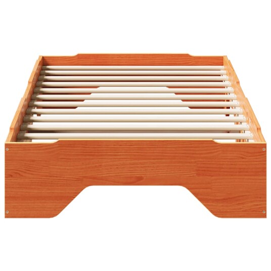 Sengeramme uten madrass stablebare voksbrun 100x200 cm heltre 8721158636751