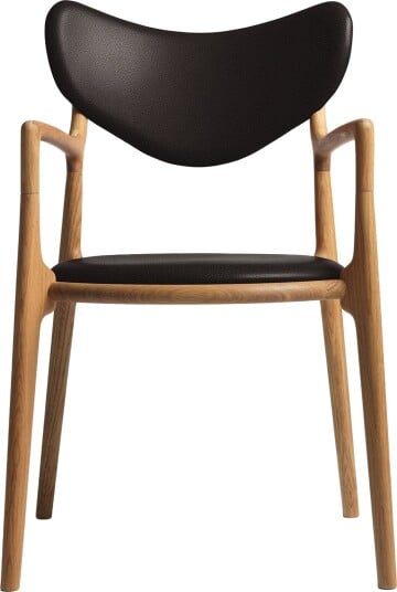 Ro Collection Salon Spisestol Polstret Oljet Eik/Mørkebrunt Skinn Ro Collection Salon Spisestol Polstret Oljet Eik/Mørkebrunt Skinn