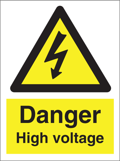 Jo Safety Danger High voltage Photoluminescent Rigid PR NM 200 x 150 mm IMO 107034PRNM