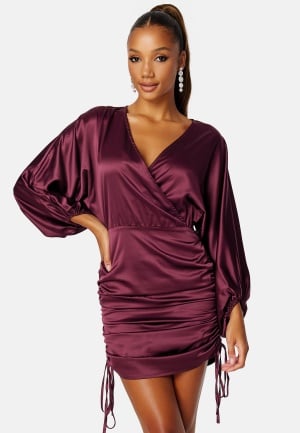BUBBLEROOM Kimberly Satin Dress Bordeaux 36