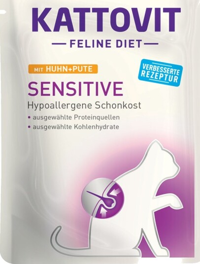 Kattovit Sensitive Porsjonsposer Kylling & Kalkun 12 X 85 G