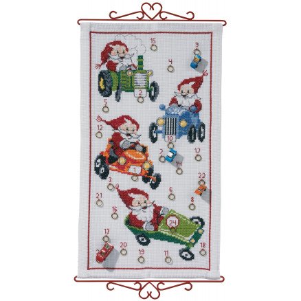 Permin Brodersett Aida Julekalender Kalender Nisser 35x63cm