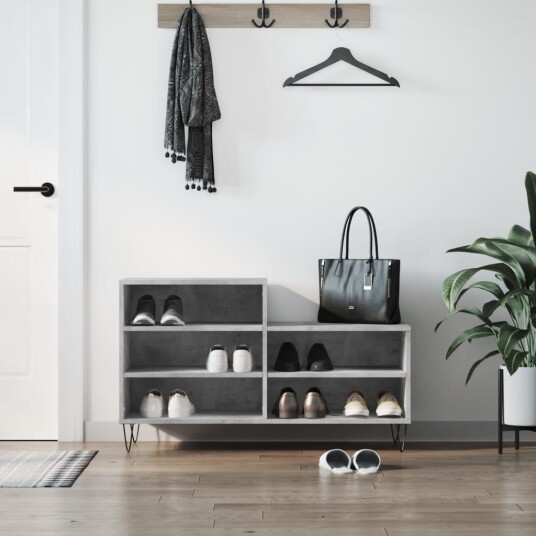 Skoskap betonggrå 102x36x60 cm konstruert tre 8721012114319