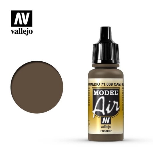 Vallejo Model Air Camouflage Medium Brown 17ml (71.038)