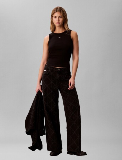 Calvin Klein Jeans Low Rise Baggy Ck Worn Black Black 27 x 31