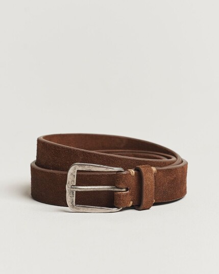 Massimo Alba Narrow Suede Belt Dark Brown Massimo Alba Narrow Suede Belt Dark Brown