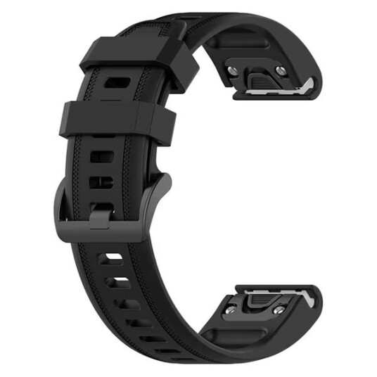 Armbånd i silikon til Garmin Fenix 6S - 20mm - Svart