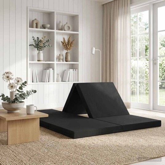 vidaXL Sammenleggbar sofabed 140 x 67 x 15 cm Svart vidaXL Sammenleggbar sofabed 140 x 67 x 15 cm Svart