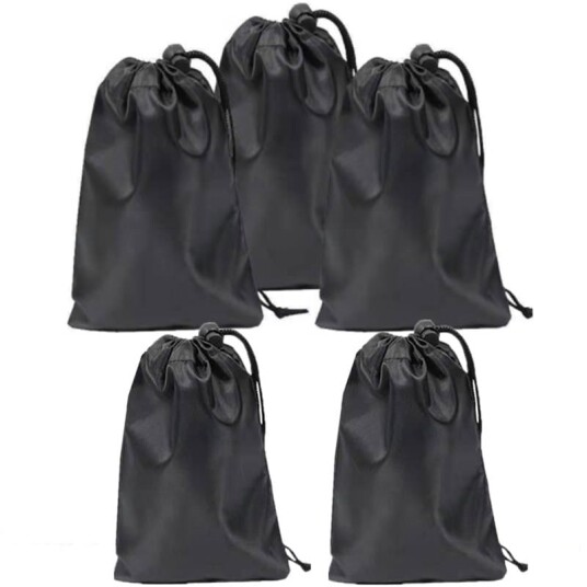 Inf Oppbevaringsposer Med Snøring 5-Pakning 33 × 40 Cm Sort