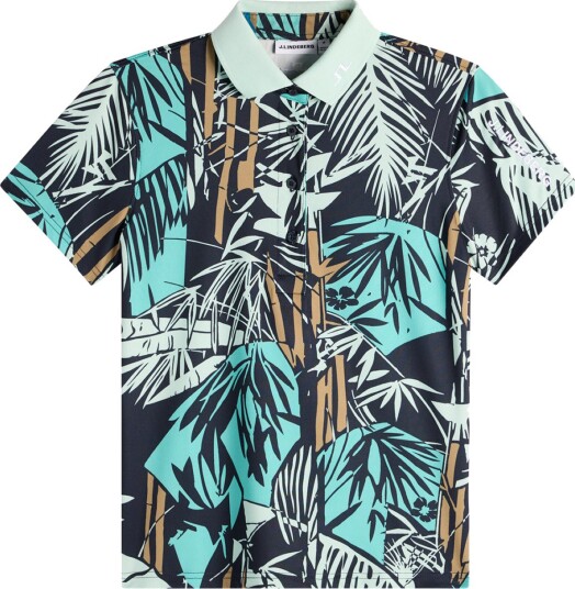J.Lindeberg Tour Tech Print Polo Golf pologenser dame Grove Navy L Small