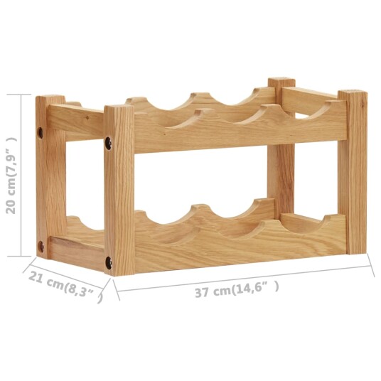 vidaXL Vinstativ for 6 flasker 37x21x21 cm heltre eik vidaXL Vinstativ for 6 flasker 37x21x21 cm heltre eik