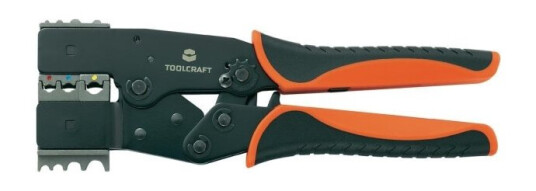 Toolcraft 2-I-1 818644 Krympetang Isolerede Fladstik, Kabelsko, Stødsamling Toolcraft 2-I-1 818644 Krympetang Isolerede Fladstik, Kabelsko, Stødsamling