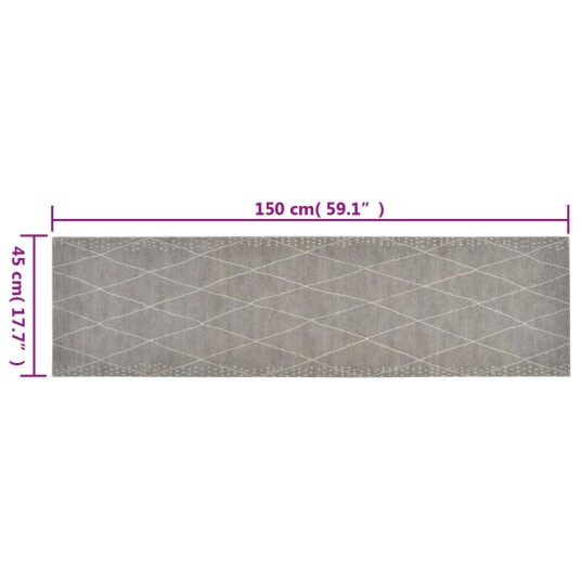 vidaXL Kjøkkenteppe vaskbar Rhombus 45x150 cm fløyel