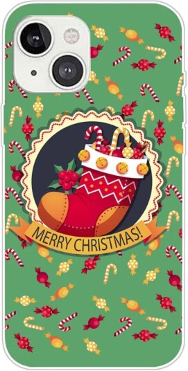 INCOVER iPhone 15 Plus Fleksibelt Plast Jul Deksel - Merry Christmas - Julestrømpe INCOVER iPhone 15 Plus Fleksibelt Plast Jul Deksel - Merry Christmas - Julestrømpe