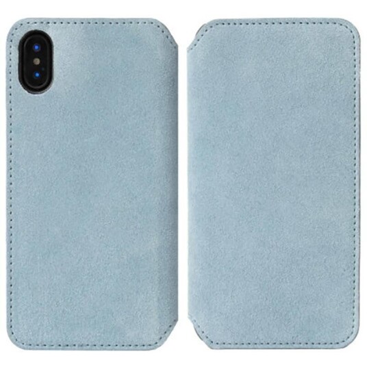 Krusell Broby Slim Wallet iPhone XS Max Semsket Skinn Flip Deksel med Lommebok - Blå Krusell Broby Slim Wallet iPhone XS Max Semsket Skinn Flip Deksel med Lommebok - Blå