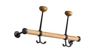 Gustav eik/svart hattekroklist L = 400 mm/2 kroker