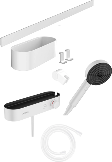 Hansgrohe WallStoris Dusjpakke 3 stråletyper med termostat Hvit Matt