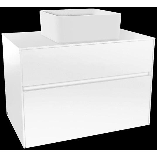 Villeroy & Boch Collaro Servantskap med 2 skuffer 80x50x54,8 cm u/lys Hvit Høyglans
