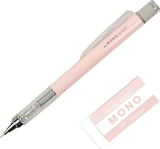 Mekanisk Blyant, Graph 0,5 Mm Pastell + Viskelær