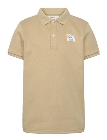 Gant Kids Badge Ss Polo Shirt   Beige   134