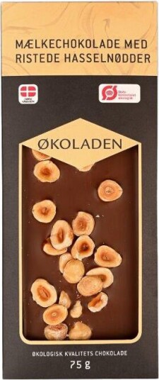 Økoladen Sjokolade Melk M. Ristede Hasselnøtter Øko - 75 g