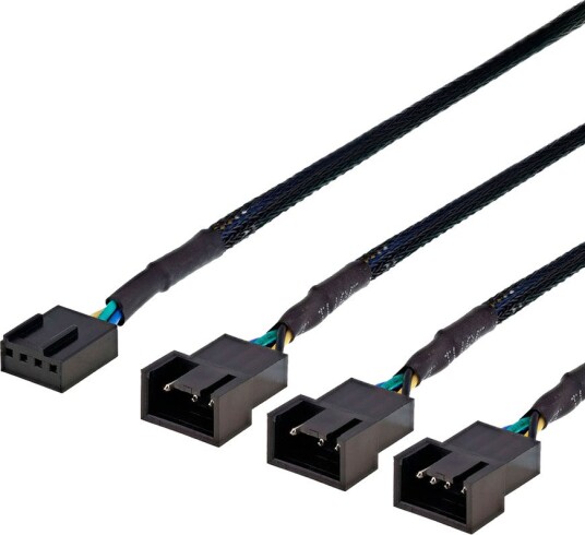 Deltaco 4-pin PWM splitterkabel 1x hann / 3x hunn