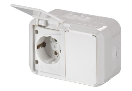 ABB 402ESW Stikkontakt IP55, hurtigkobling 2-veis ABB 402ESW Stikkontakt IP55, hurtigkobling 2-veis